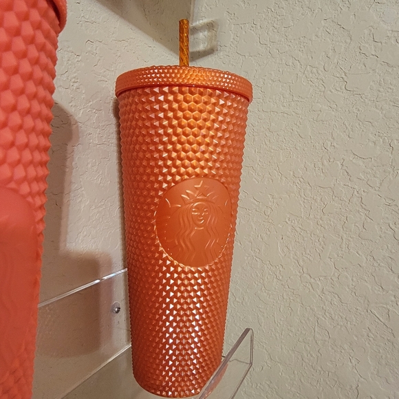 Studded Pearl Orange Starbucks tumbler - Picture 2 of 4